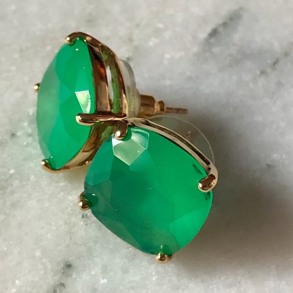 kate spade Jewelry - Kate Spade ♠️ “Small Square Studs” in Beryl Green